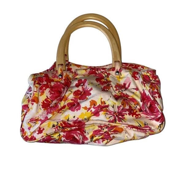 Vintage Handbags - Vintage 90s Y2K barbiecore girly floral handbag handle top bag pink flowers